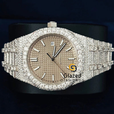 Stick Dial Fully Iced Out Moissanite Watch