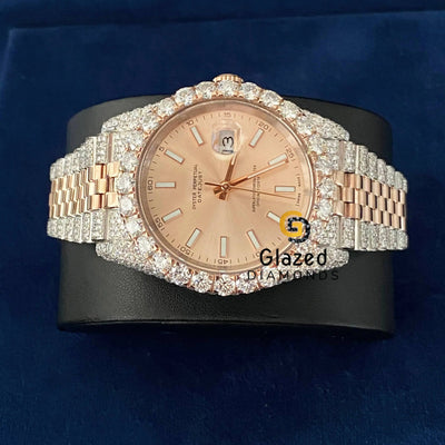 Stick Dial Jubilee Strap Fully Iced Out Moissanite Watch