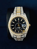 Stick Dial Two Tone VVS Moissanite Diamond Studded Watch