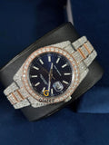 Stick Dial VVS Moissanite Diamond Studded Two Tone Watch
