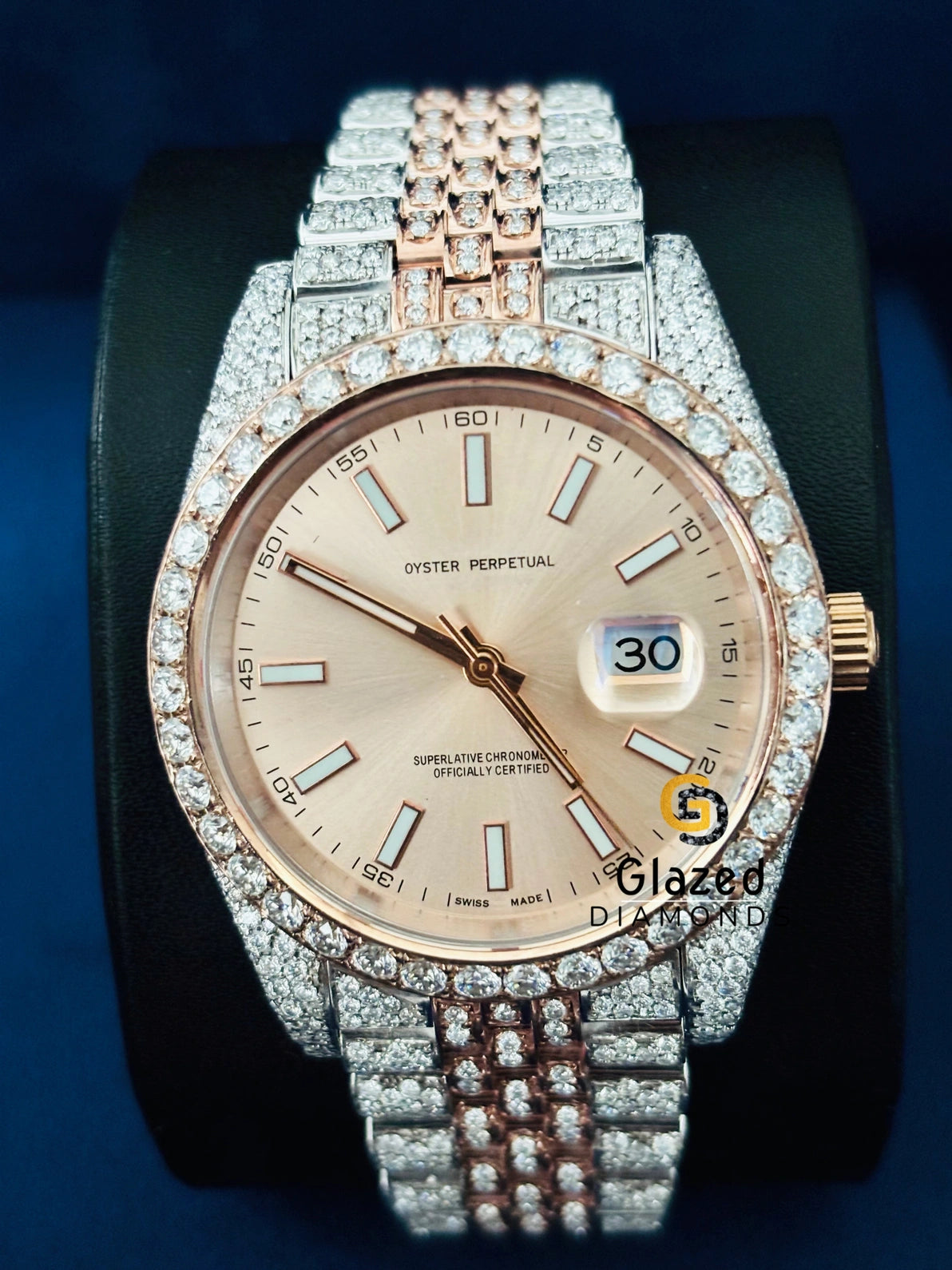 Stick Dial VVs Moissanite Diamond Studded Fully Iced Watch