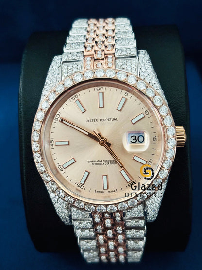 Stick Dial VVs Moissanite Diamond Studded Fully Iced Watch