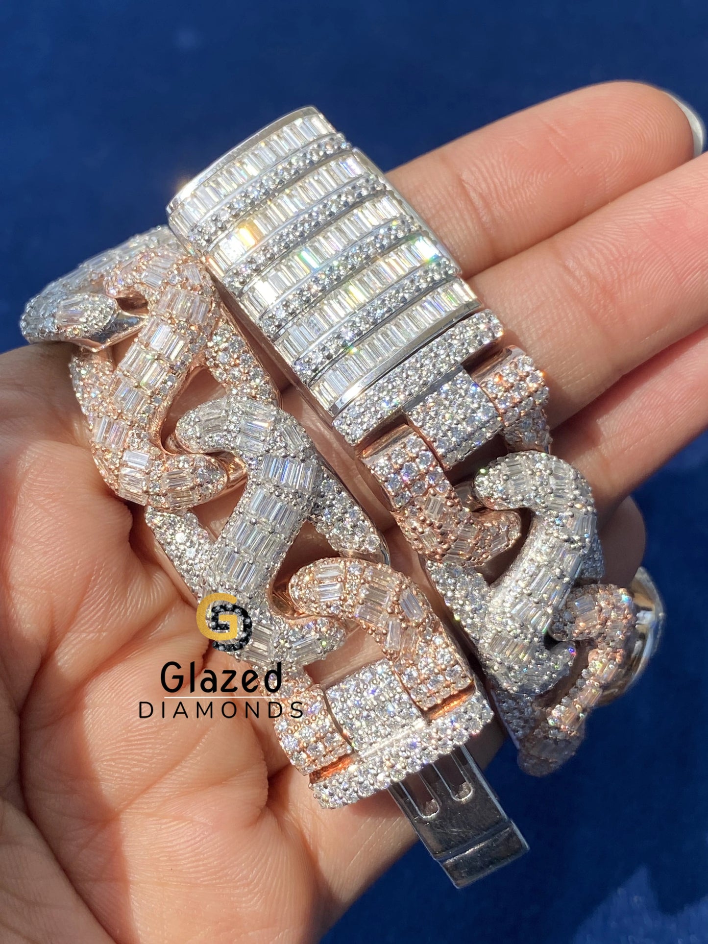 Studded 925 Silver Moissanite Hip Hop Bracelet