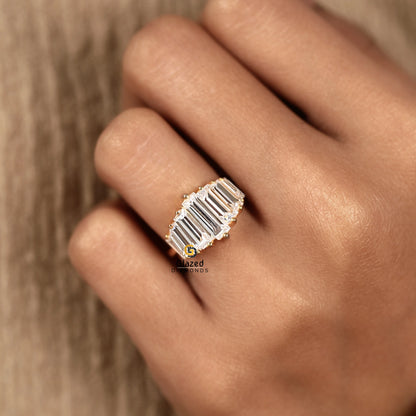 Tapper Baguette Lab Diamond Wedding Ring For Men