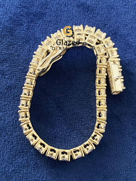 Tennis Chain Hip Hop Round Moissanite Bracelet