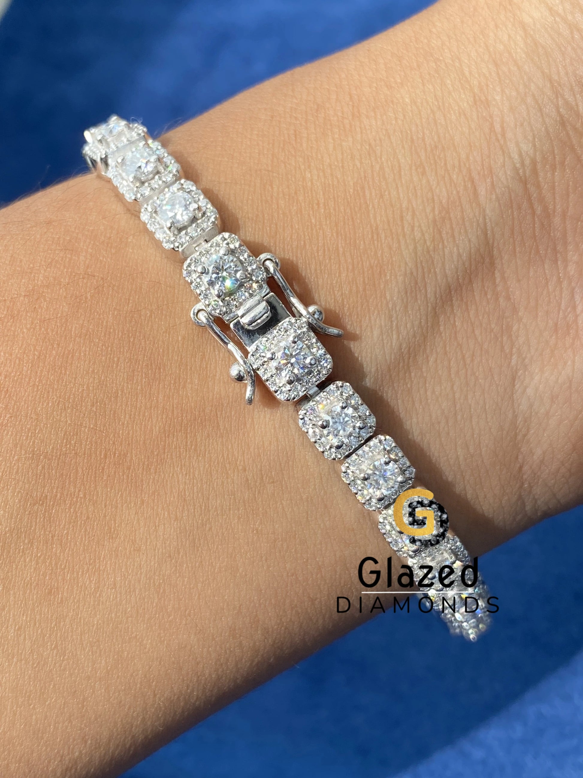 Tennis Halo Moissanite Bracelet