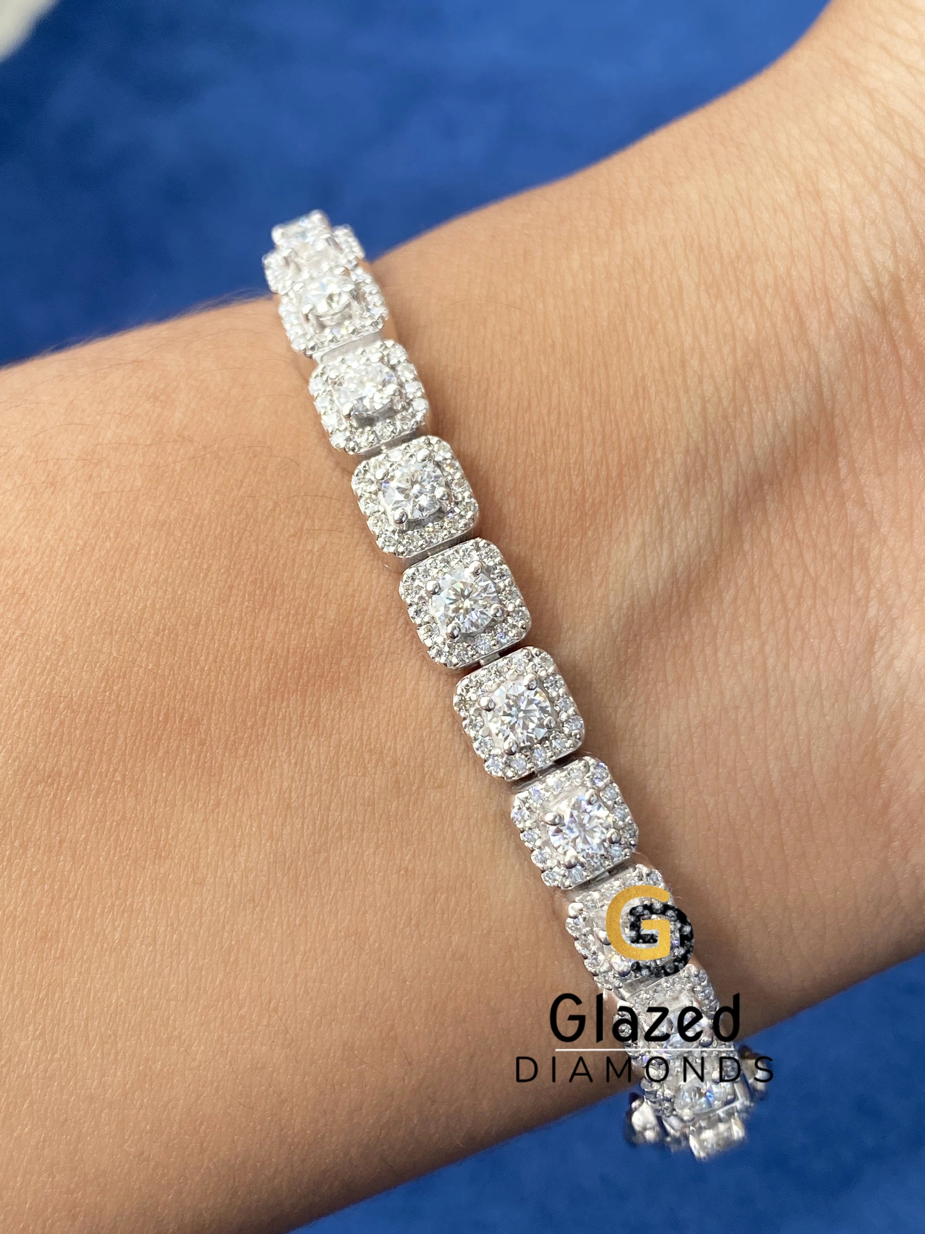 Tennis Halo Moissanite Iced Out Bracelet