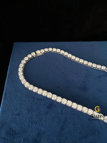 Tennis Link 5MM Round Moissanite Hip Hop Chain