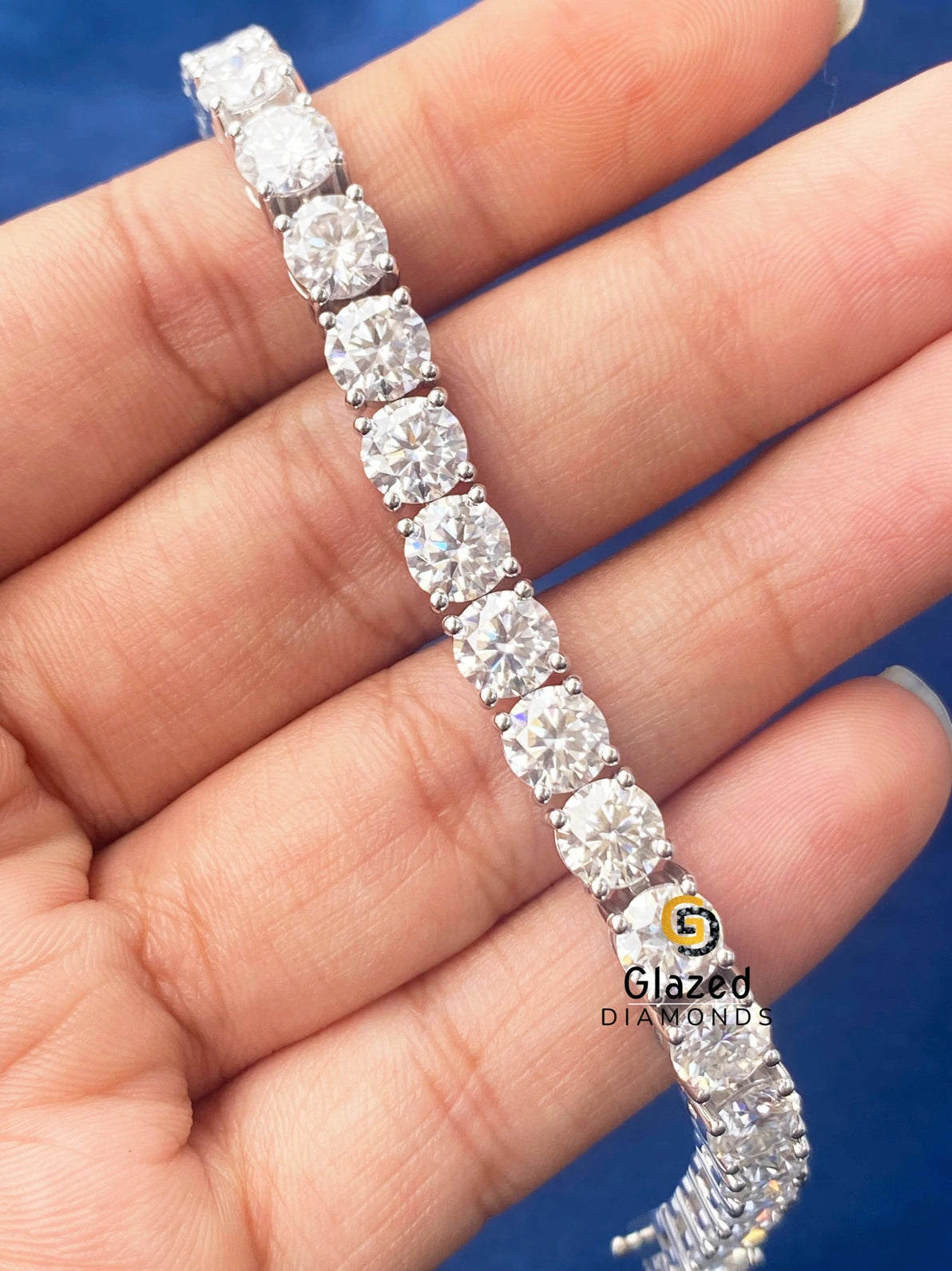 Tennis Link 6MM Round Moissanite Bracelet