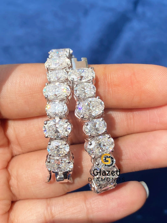 Tennis Link Hip Hop Oval Moissanite D Colorless Bracelet