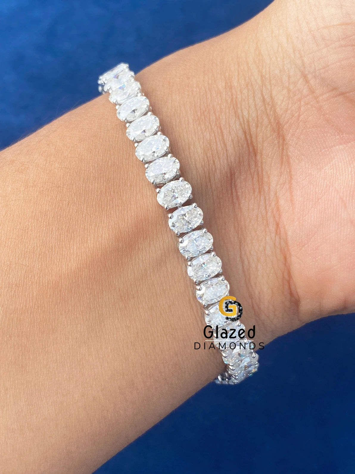Tennis Link Oval Moissanite D Colorless Hip Hop Bracelet