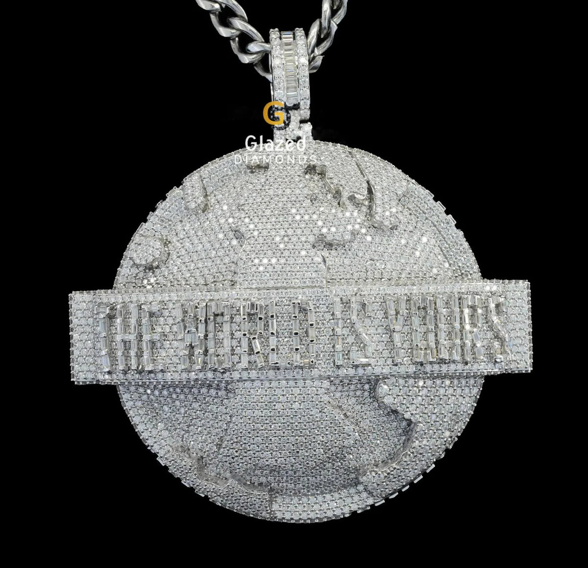 Custom Iced Out Moissanite Diamond The World Is Yours Hip Hop Pendant