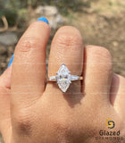 2 Ct Marquise Cut Moissanite Side Tapered Baguette Cut Three Stone Engagement Ring