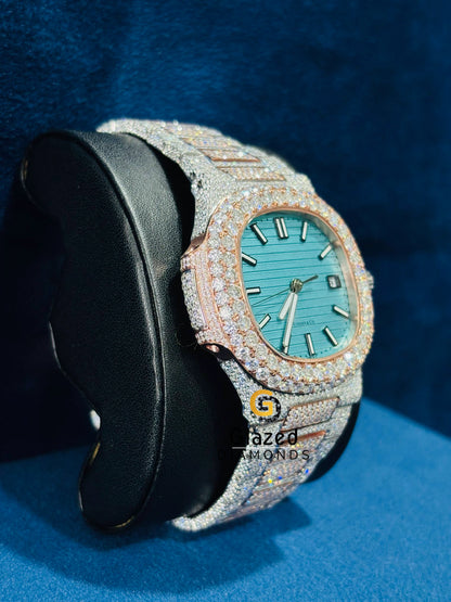 Tiffany Blue Dial Moissanite Diamond Watch