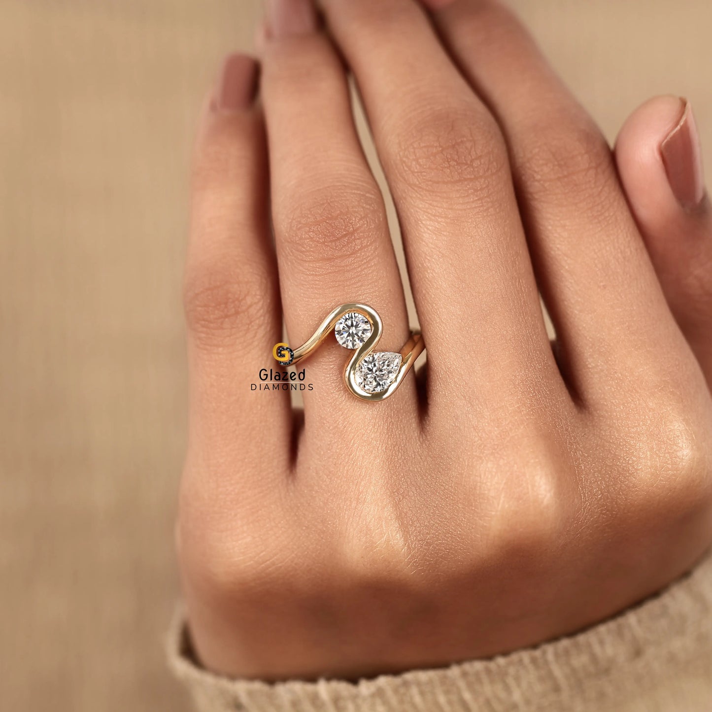 Toi Et Moi Round Lab Diamond Engagement Ring For Women