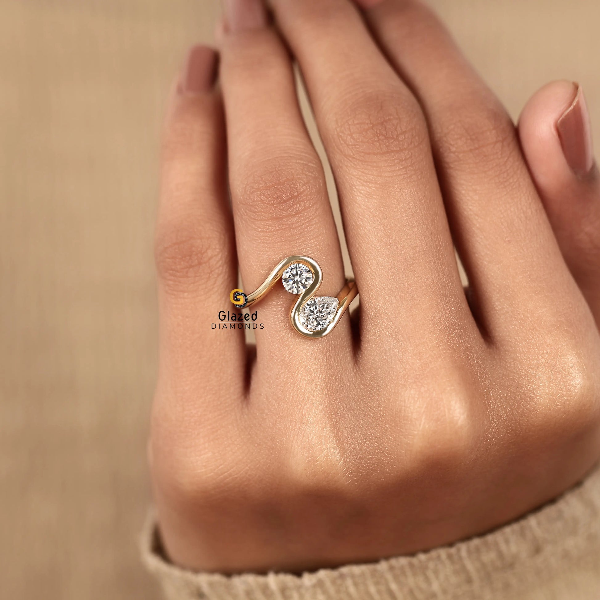 Toi Et Moi Round Lab Diamond Engagement Ring For Women