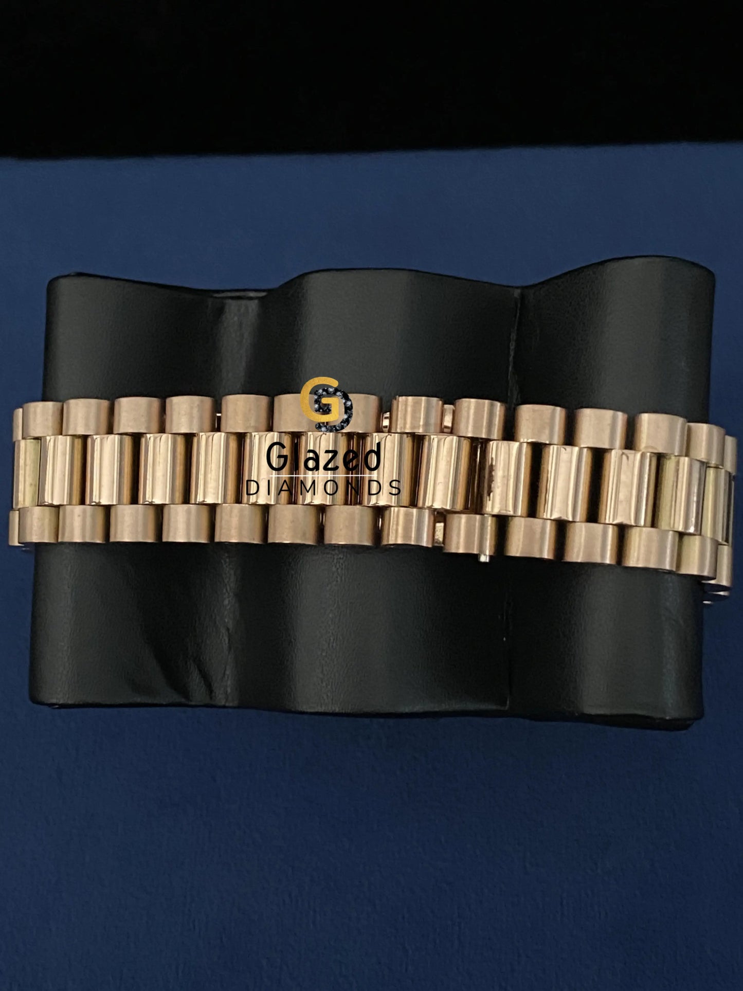 Trendy Black Bezel Stick Dial Presidential Strap Moissanite Iced Out Watch