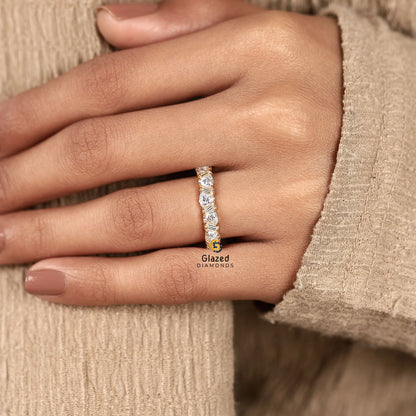Trillion And Baguette Lab Diamond Wedding Band