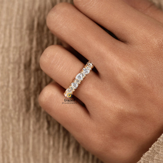 Trillion And Baguette Lab Grown Diamond Wedding Band