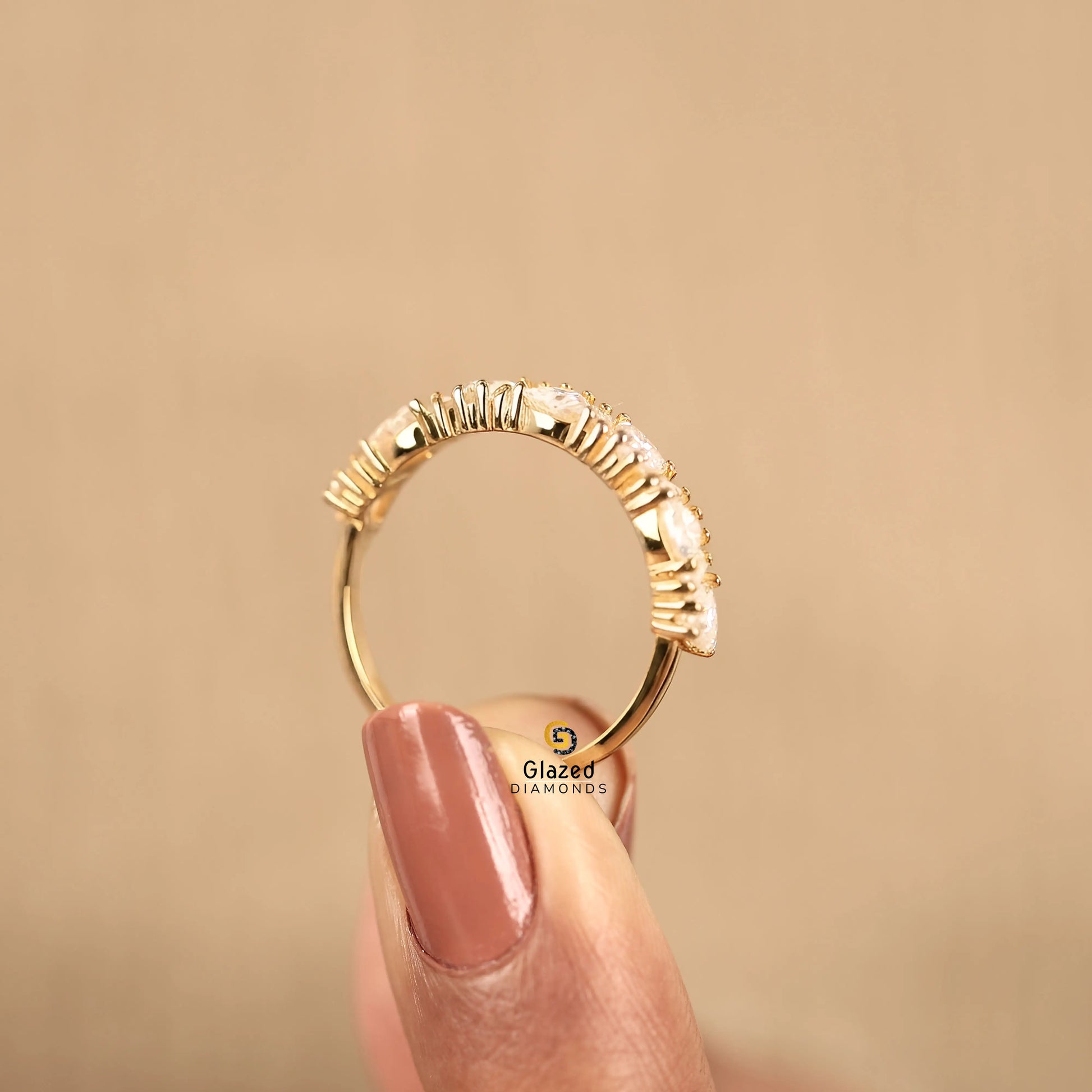 Trillion And Baguette Lab Grown Diamond Wedding Band For Women