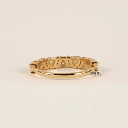 Trillion Cut Lab Diamond Wedding Band