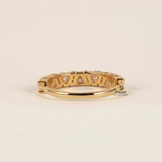 Trillion Cut Lab Diamond Wedding Band