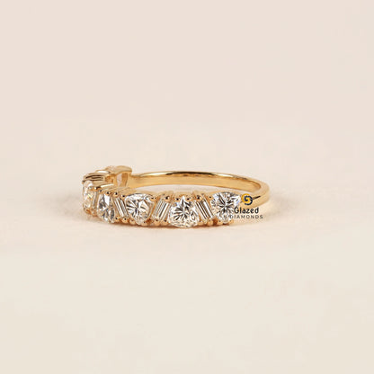 Trillion Cut Lab Diamond Wedding Band For Women