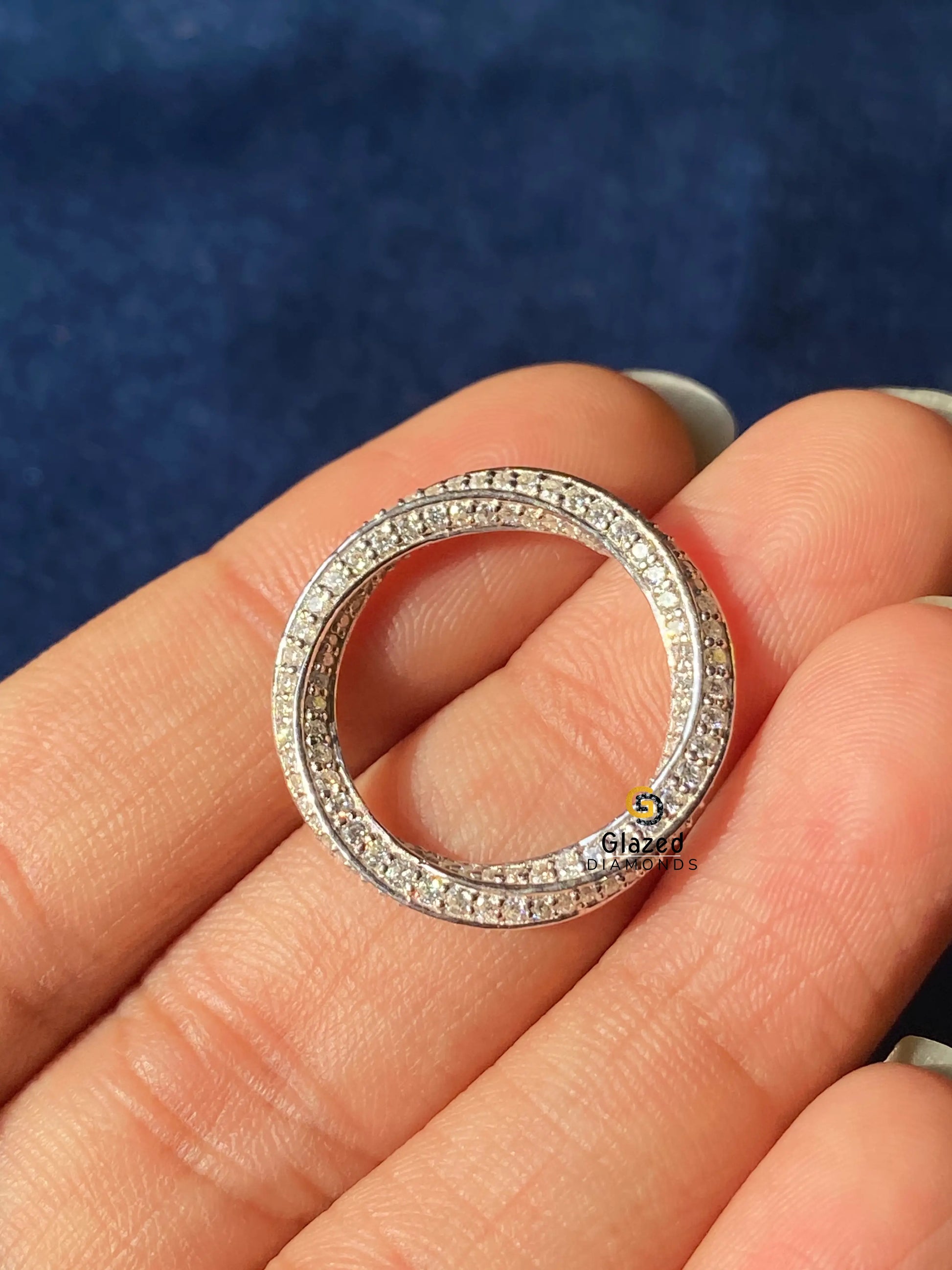 Twisted Moissanite Diamond Wedding Band For Her