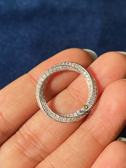 Twisted Moissanite Diamond Wedding Band For Her