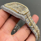 VVS Baguette Moissanite Two Tone Fully Iced Diamond Watch