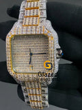 VVS Baguette Moissanite Yellow Two Tone Luxury Studded Watch