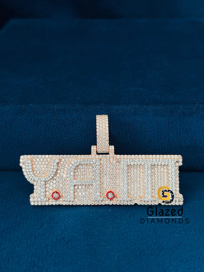 Two Tone 925 Silver Custom Letter Moissanite Pendant