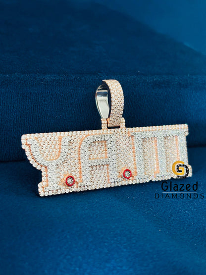 Two Tone 925 Silver Custom Letter Moissanite Pendant for Unisex