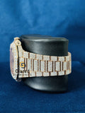 Two Tone Baguette Bar Dial Hip Hop Watch