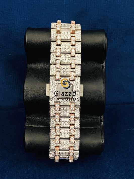 Two Tone Fully Iced Out AP Moissanite Watch For Men