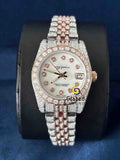 Two Tone Fully Studded  Jubliee Strap Moissanite Watch