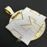 Two Tone Initial Diamond Pendant