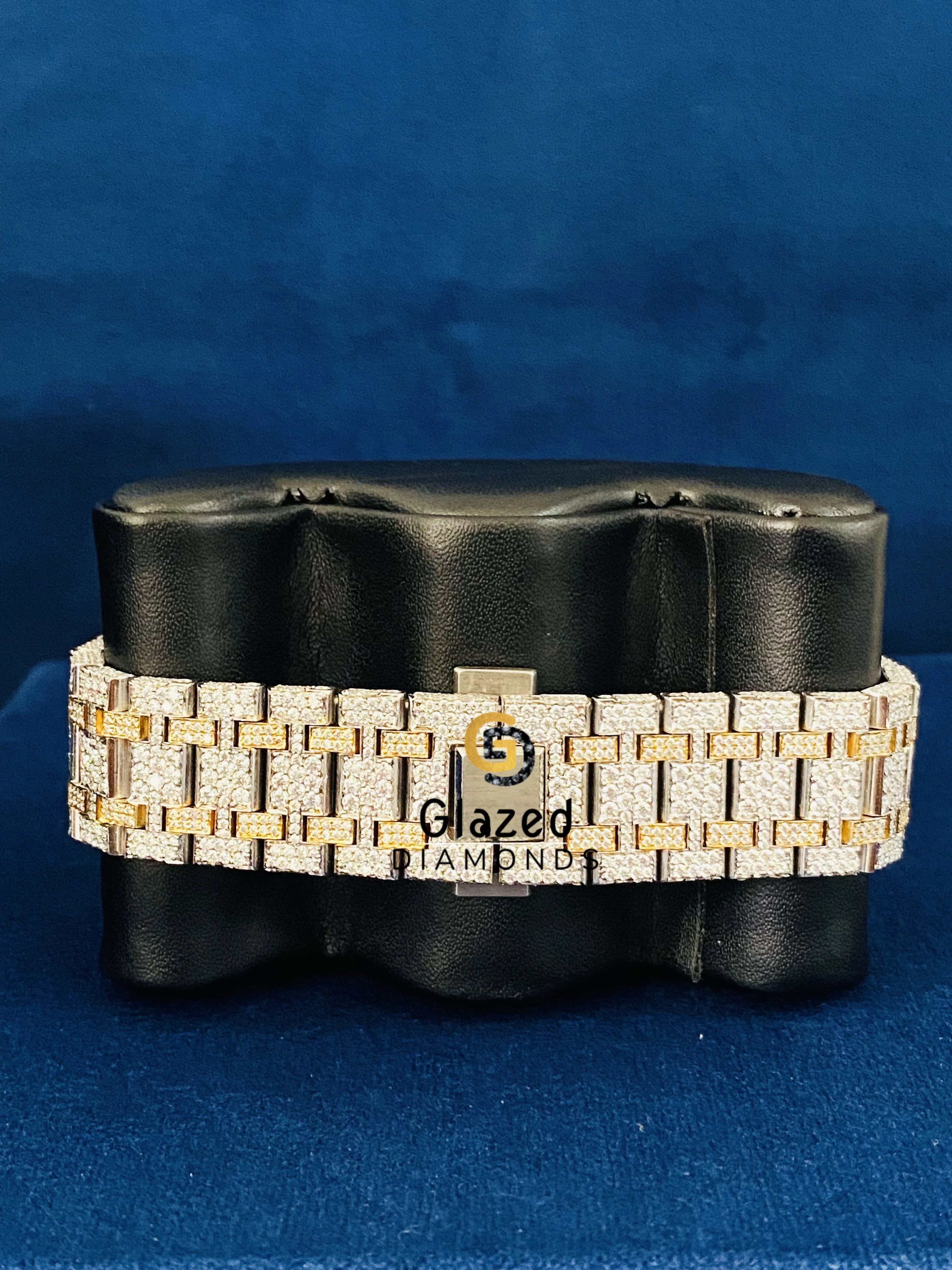 Two Tone Moissaite Rapper Watch