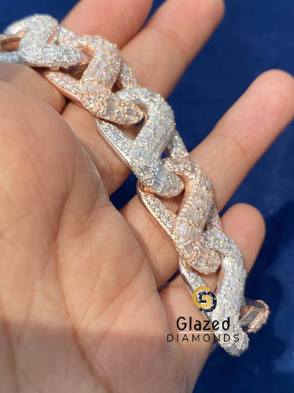 Two Tone Moissanite Stuuded Hip Hop Bracelet