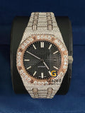 Two Tone Roman Dial Fully Iced Out VVS Moissanite Watch