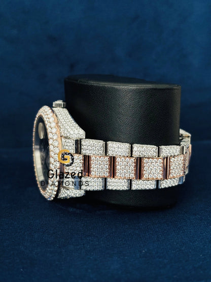 Two Tone Roman Numerals Moissanite Watch