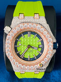 Two Tone Round Moissanite Hip Hop Watch