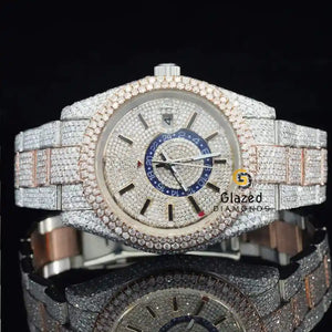 Two Tone Round Moissanite Watch