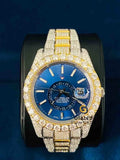 Two Tone Sky Dweller Baguette Bar Hip Hop Watch