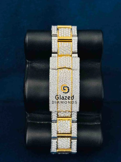 Two Tone Sky Dweller Diamond Studded Moissanite Watch
