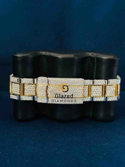 Two Tone Sky Dweller Stainless Steel Strap Wrist Watch