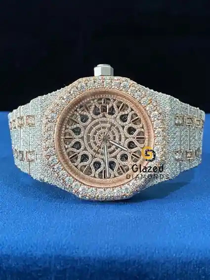 Two Tone Unique Dial VVS Hip Hop Moissanite Watch
