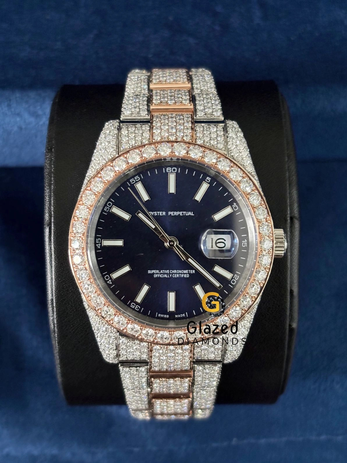 Two Tone VVs Moissanite Diamond Studded Watch