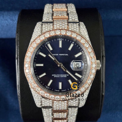 Two Tone VVs Moissanite Diamond Studded Watch