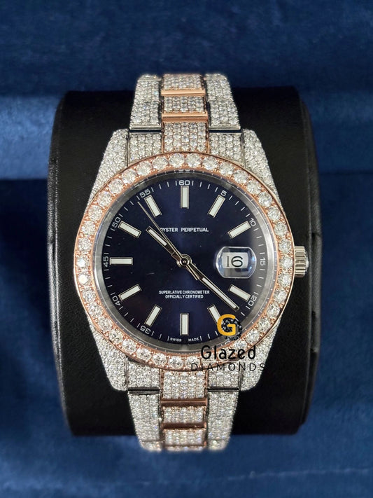 Two Tone VVs Moissanite Diamond Studded Watch